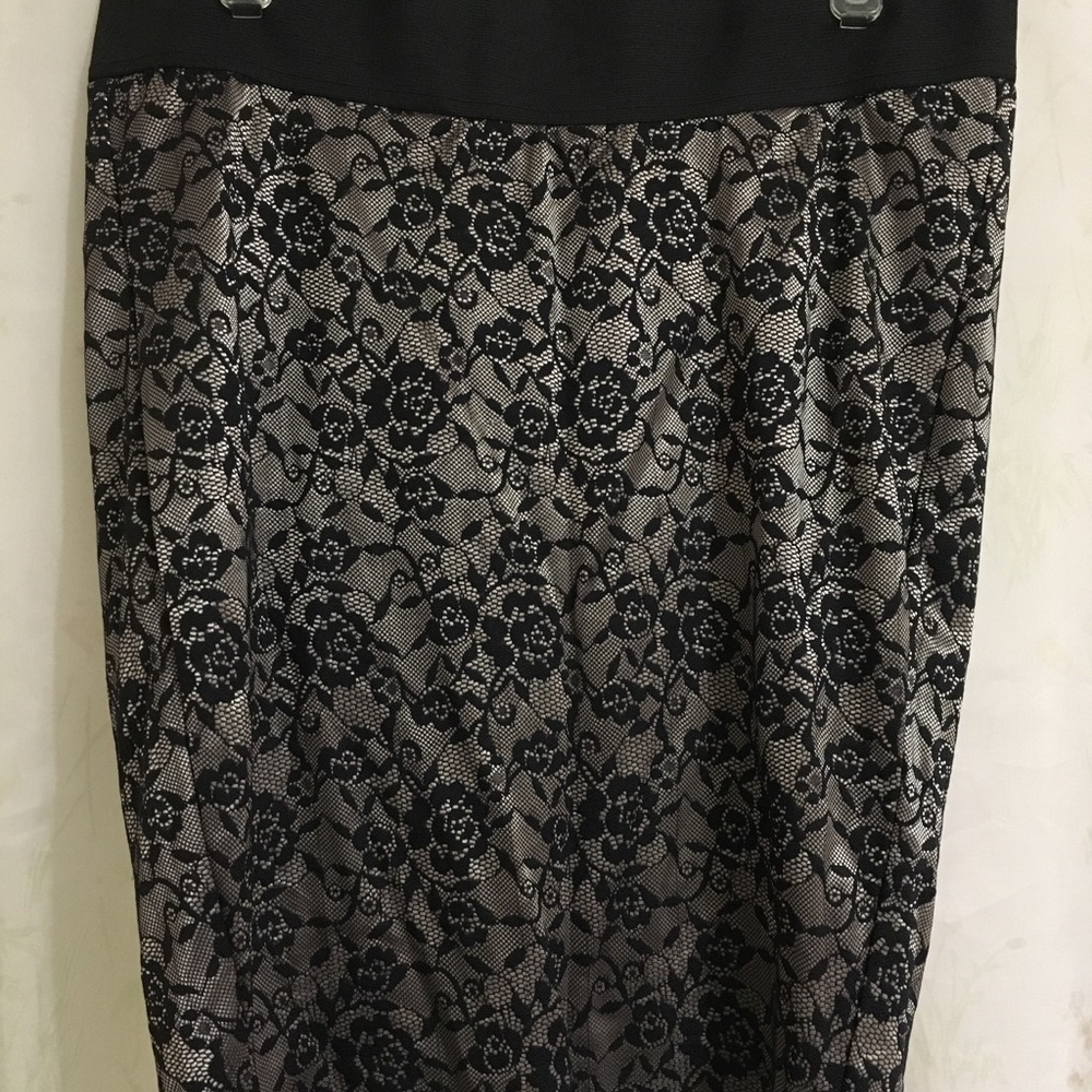 Black and gold floral skirt